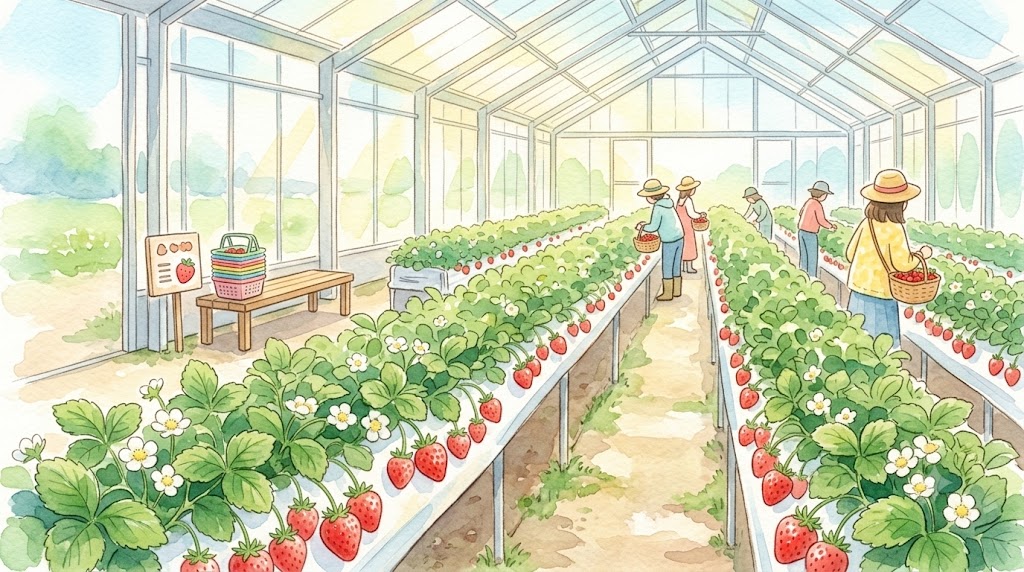 「苺の花ことば」のいちご狩り